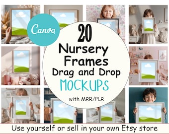 Modelli di cornici per pareti per camerette dei bambini per Canva / Modelli Canva modificabili / PLR + MRR
