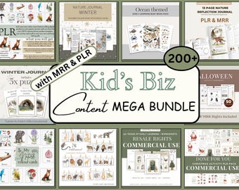 Kid's Biz Mega Bundle - 200+ Digital Products with MRR PLR, Done for You Educational & Digital Marketing Templates for Re-Sale