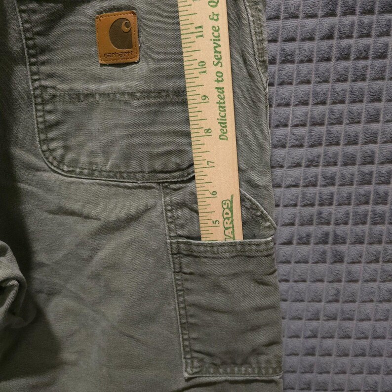 Carhartt Canvas Carpenter Work Pants 38x32 Mens Gray Cargo Cotton Jeans Utility image 6