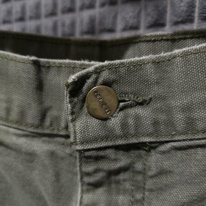 Carhartt Canvas Carpenter Work Pants 38x32 Mens Gray Cargo Cotton Jeans Utility image 4