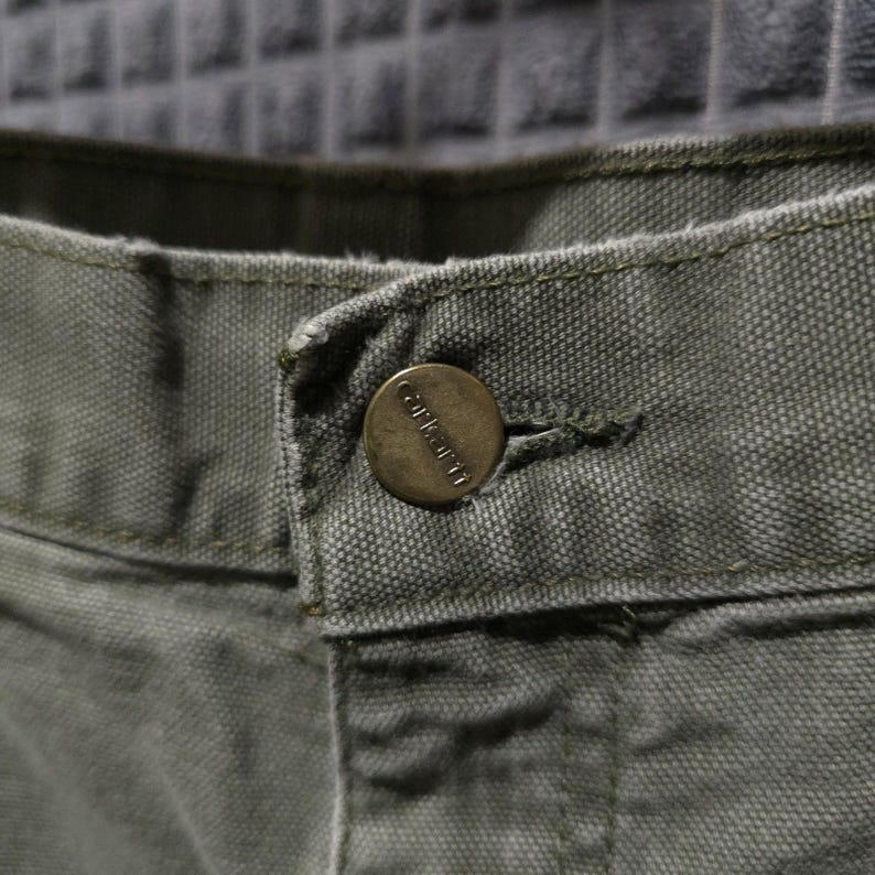 Carhartt Canvas Carpenter Work Pants 38x32 Mens Gray Cargo Cotton Jeans Utility image 4