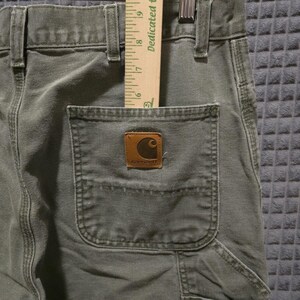Carhartt Canvas Carpenter Work Pants 38x32 Mens Gray Cargo Cotton Jeans Utility image 8