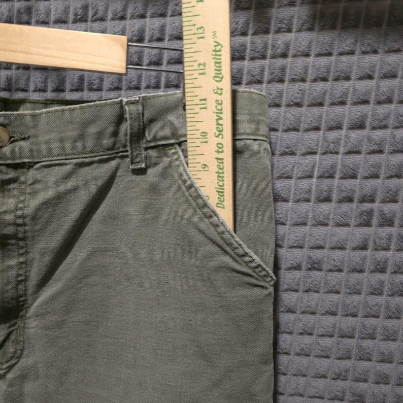 Carhartt Canvas Carpenter Work Pants 38x32 Mens Gray Cargo Cotton Jeans Utility image 5