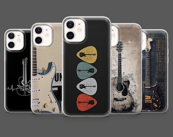 Guitar Phone Case Rock Music Vintage Cover for iPhone 17Pro, 16, 15, 14, 13, 12, Samsung S25, S24, S23Fe,S22,A17, A26, A56, Pixel 10, 9Pro