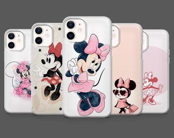 Minnie Mouse-telefoonhoesje Disney Cartoon Cover voor iPhone 17Pro, 16, 15, 14, 13, 12, Samsung S25, S24, S23Fe, S22, A17, A26, A56, Pixel 10,9Pro