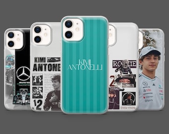 Custodia per telefono Kimi Antonelli F1 Formula 1 Cover per iPhone 17Pro, 16, 15, 14, 13, 12, Samsung S25, S24, S23Fe, S22, A17, A26, A56, Pixel 10, 9Pro