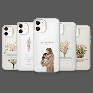 Bibelverser Telefonskal Jesus Kristen Gud för iPhone 17Pro, 16, 15, 14, 13, 12, Samsung S25, S24, S23Fe, S22, A17, A26, A56, Pixel 10, 9