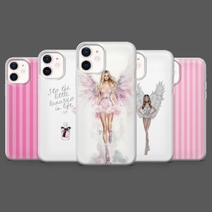 Victorias telefonskal Secret rosa flickigt fodral för iPhone 17Pro, 16, 15, 14, 13, 12, Samsung S25, S24, S23Fe, S22, A17, A26, A56, Pixel 10, 9Pro