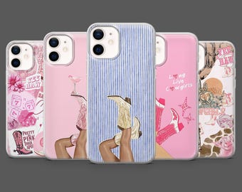 Coque de téléphone Cowgirl, motif cheval western rodéo, compatible avec iPhone 18 Pro, 17, 16, 15, 14, 13, Samsung S26, S25, S24, S23, A17, A57, A37 et Pixel 11, 10.