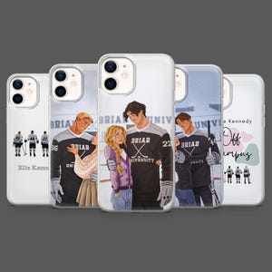 May include: A collection of phone cases featuring illustrations of hockey players and couples. The cases display the text "Briar University" and player numbers. Some cases have the text "Off Campus" and the name "Elle Kenn".
