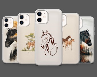Horse Phone Case Equestrian Pony Cowgirl Cover for iPhone 17Pro, 16, 15, 14, 13, 12,Samsung S25, S24, S23Fe,S22, A17, A26, A56, Pixel 10, 9