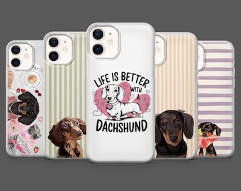 Dachshund Phone Case Sausage Dog Wiener Dog Cover for iPhone 17Pro, 16, 15, 14, 13, 12,Samsung S25, S24, S23Fe,S22, A17,A26,A56, Pixel 10, 9