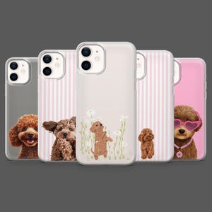 Mobilskal med leksakspudel och valp för iPhone 17Pro, 16, 15, 14, 13, 12, Samsung S25, S24, S23Fe, S22, A17, A26, A56, Pixel 10, 9