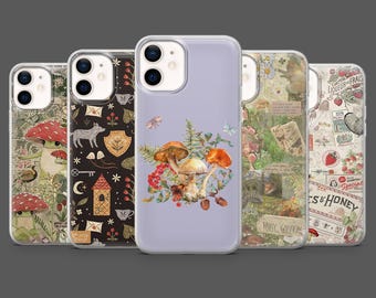 Cottagecore Handyhülle Natur Wald Cover passend für iPhone 17Pro, 16, 15, 14, 13, 12,Samsung S25, S24, S23Fe, S22, A17, A26, A56, Pixel 10, 9Pro
