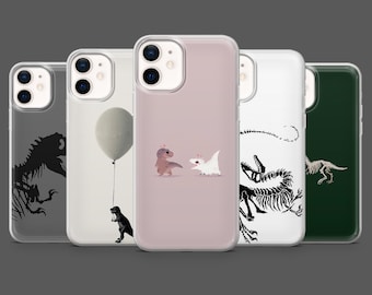 Funda para teléfono con diseño de dinosaurio T-Rex, fósil jurásico, para iPhone 17 Pro, 16, 15, 14, 13, 12; Samsung S25, S24, S23Fe, S22, A17, A26, A56; Pixel 10, 9