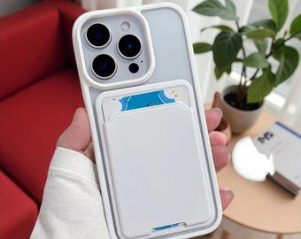 Etui na iPhone'a z uchwytem na karty w kolorze cukierkowym – wstrząsoodporny zderzak z TPU