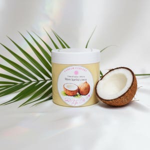 Manteca corporal de coco natural, 3 tamaños – Manteca de karité pura y cruda – Piel seca – Cuerpo y cabello