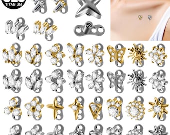 14G G23 Titanium Internal Thread CZ Dermal Anchor