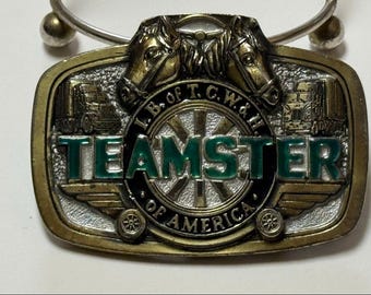 1985 I.B. DE T.C. Boucle de ceinture cheval Teamster Union Brotherhood W. & H. OF A.