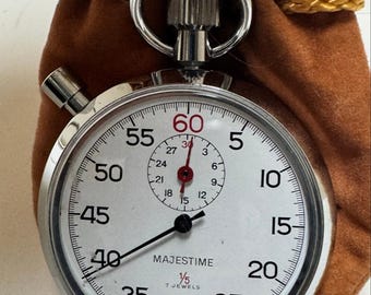 Cronómetro Majestime de metal plateado, fabricado en Suiza, 7 rubíes, 1/5