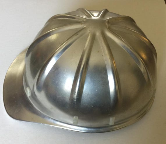 Vintage Goodall Rubber Co, Aluminum Hard Hat, Complete With Liner All Stickers View 4