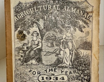 Almanach agricole de John Baers Sons, millésime 1934, Lancaster, Penn Farmers Almanach