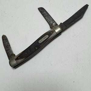 VINTAGE Old Timer Knife 3 Blades USED Chipped Tip 180T