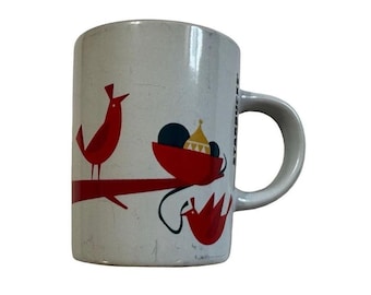 Starbucks Coffee Mug Red White Partridge Bird Holiday 9oz Ceramic Cup