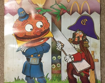 VINTAGE - 1976 - MCDONALDS POSTER - 22" X 16" - Captain Crook