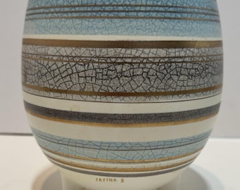 MCM Mid-Century Modern SASCHA BRASTOFF Hand Painted Ceramic Egg ( No Top/ Lid )