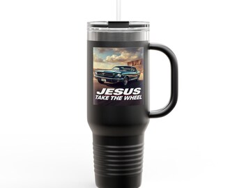 Jesus Take The Wheel Car Graphic Travel Mug | 40oz Insulated Tumbler