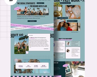 Bold Funky Squarespace Template: Maximalist, Modern, Trendy, Pink & Teal