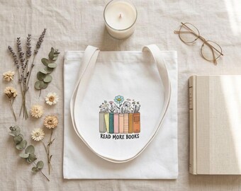 Bolso de mano para amantes de los libros / Regalo floral para amantes de la lectura / Bolso para lectores / Bolso para clubes de lectura / Bolso estético para lectores / Bibliófilos