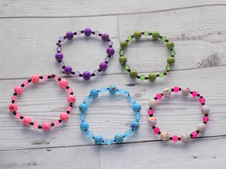 Paint Splash Brightly Beaded Bracelets