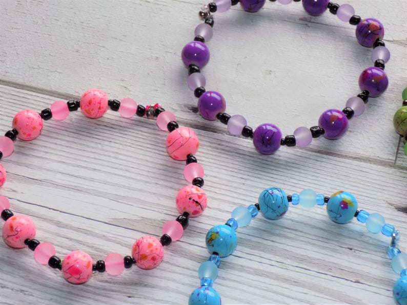 Paint Splash Brightly Beaded Bracelets