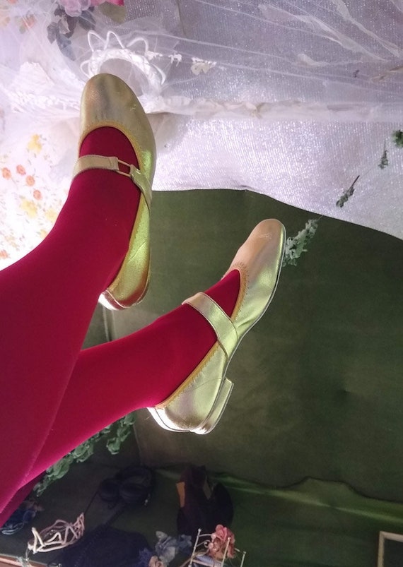 vintage gold dance shoes 9.5
