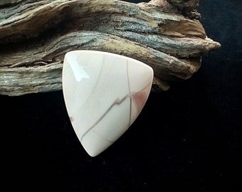 Willow Creek Jasper Designer Cabochon, Gothic Point Shape, Triangle Cabochon, Creamy Pink, Jewelry Making Supplies, Semiprecious Gemstone