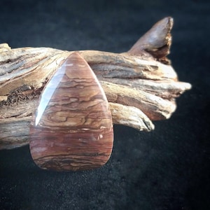 Beers Mountain, Deschutes Jasper Cabochon, Semiprecious Gemstone, Silversmithing, Teardrop Shaped Designer Cabochon, Picture Jasper Stone