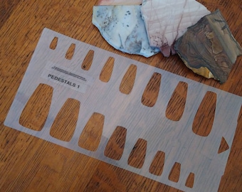 Lapidary Templates, Pedestal Shape Cabochon Templates, Plastic Templates, Art Supplies, Pattern Stencils, Talisman Templates, Pedestals 1