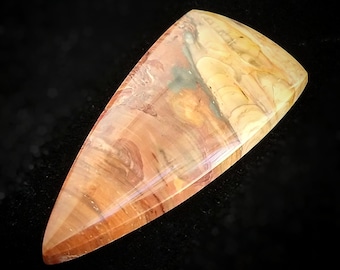 Designer Cabochon, Brushfire Jasper, Gothic Point Shape, Golden Brown & Cream Colors, Jewelry Making Supplies