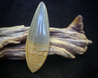 Cripple Creek Owyhee Jasper Cabochon, Elongated Arabesque Teardrop Shape Designer Cabochon, Picture Jasper Stone for Metalsmithing