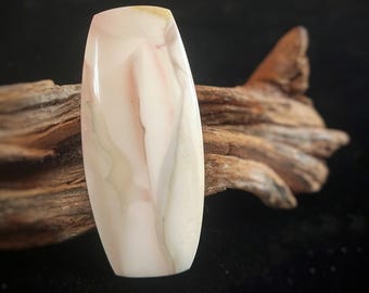 Willow Creek Jasper Designer Cabochon, Elongated Rectangle Shape, Pink, Mint Green and White Colors, Metalsmithing & Jewelry Making