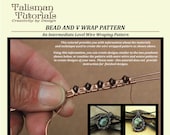 TUTORIAL: Wire Wrapping Pattern, Bead and V Wrap Design. Copper Wire Jewelry Instruction, Intermediate Level PDF Instant Download Lesson