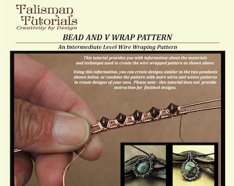 TUTORIAL: Wire Wrapping Pattern, Perlen und V Wrap Design. Kupferdraht Schmuck Anleitung, Mittelstufe PDF Instant Download Lesson