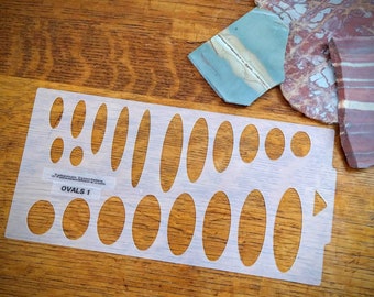 Lapidary Templates, Oval Shapes 1 Cabochon Templates, Plastic Templates, Art Supplies, Pattern Stencils, Talisman Templates, Stencil Arts