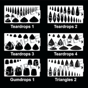 Lapidary Templates, Teardrop Shapes 2 Cabochon Templates, Plastic Templates, Art Supplies, Pattern Stencils, Talisman Templates, Crafting image 5