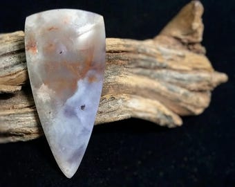 Tiffany Stone Designer Cabochon, Gothic Point Shape, Semiprecious Gemstone, Purple Blue & White Colors, Jewelry Making