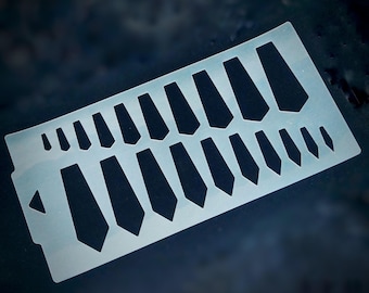 Lapidary Templates, Stretched Pentagon Shapes, Gothic Style Stencils for Jewelry Making and Cabochon Shaping