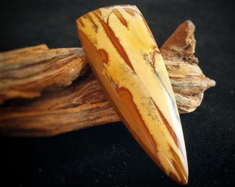 Semiprecious Gemstone Cabochon, Owyhee Jasper, Elongated Triangle or Gothic Point Shape Designer Cabochon for Jewelry Making