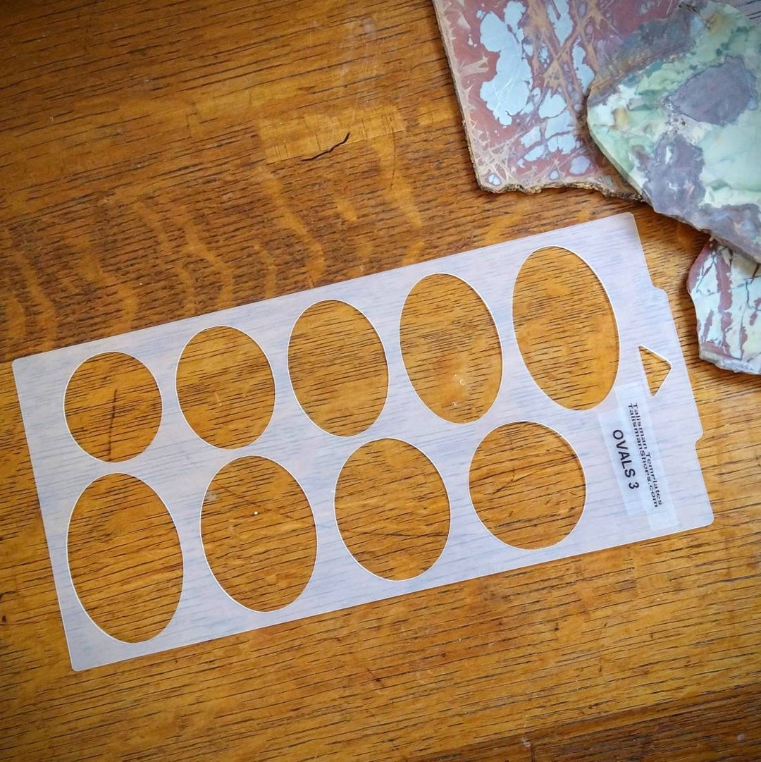 Lapidary Templates, Oval Shapes 3 Cabochon Templates, Plastic Templates Lapidary Templates, Oval Shapes 3 Cabochon Templates, Plastic Templates